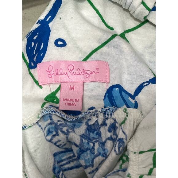 Lilly Pulitzer White and Blue Sea Print Cotton Summer Dress sz Med 0 - Picture 8 of 10